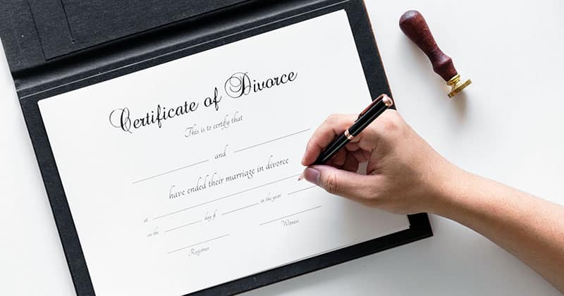 Divorce certificate signing